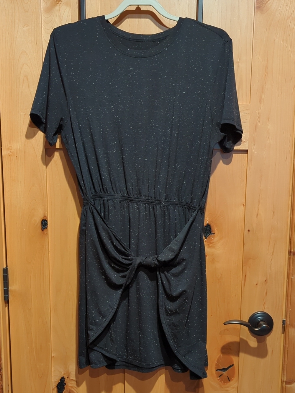Lululemon Unwind Your Mind Cotton Mini Dress Black/White Sz 12